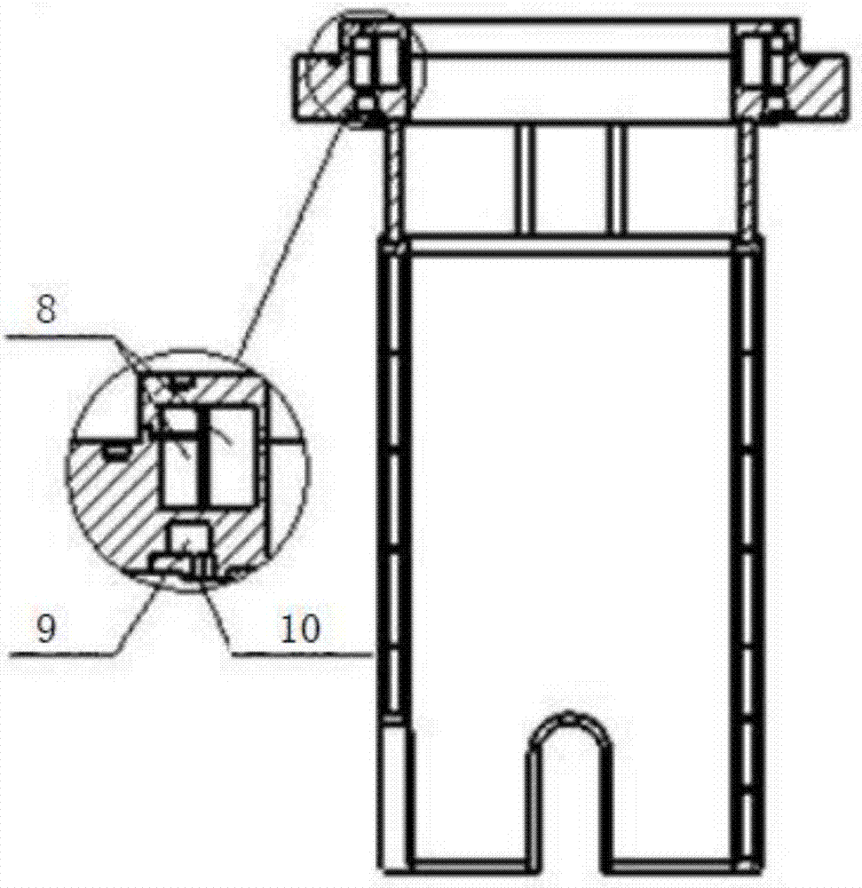 Water-cooling jacket device of monocrystalline silicon growth furnace