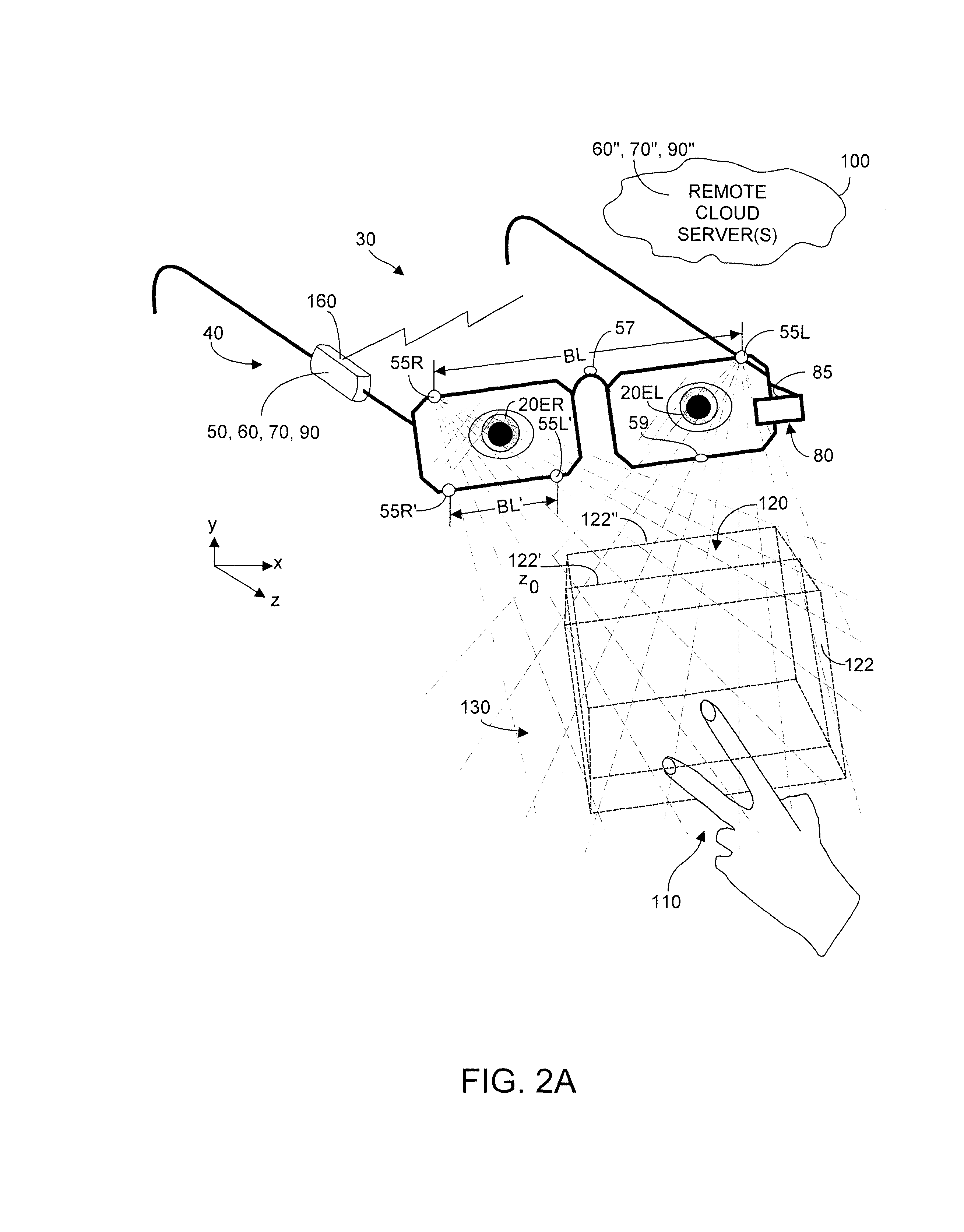 Method and system enabling natural user interface gestures with user wearable glasses