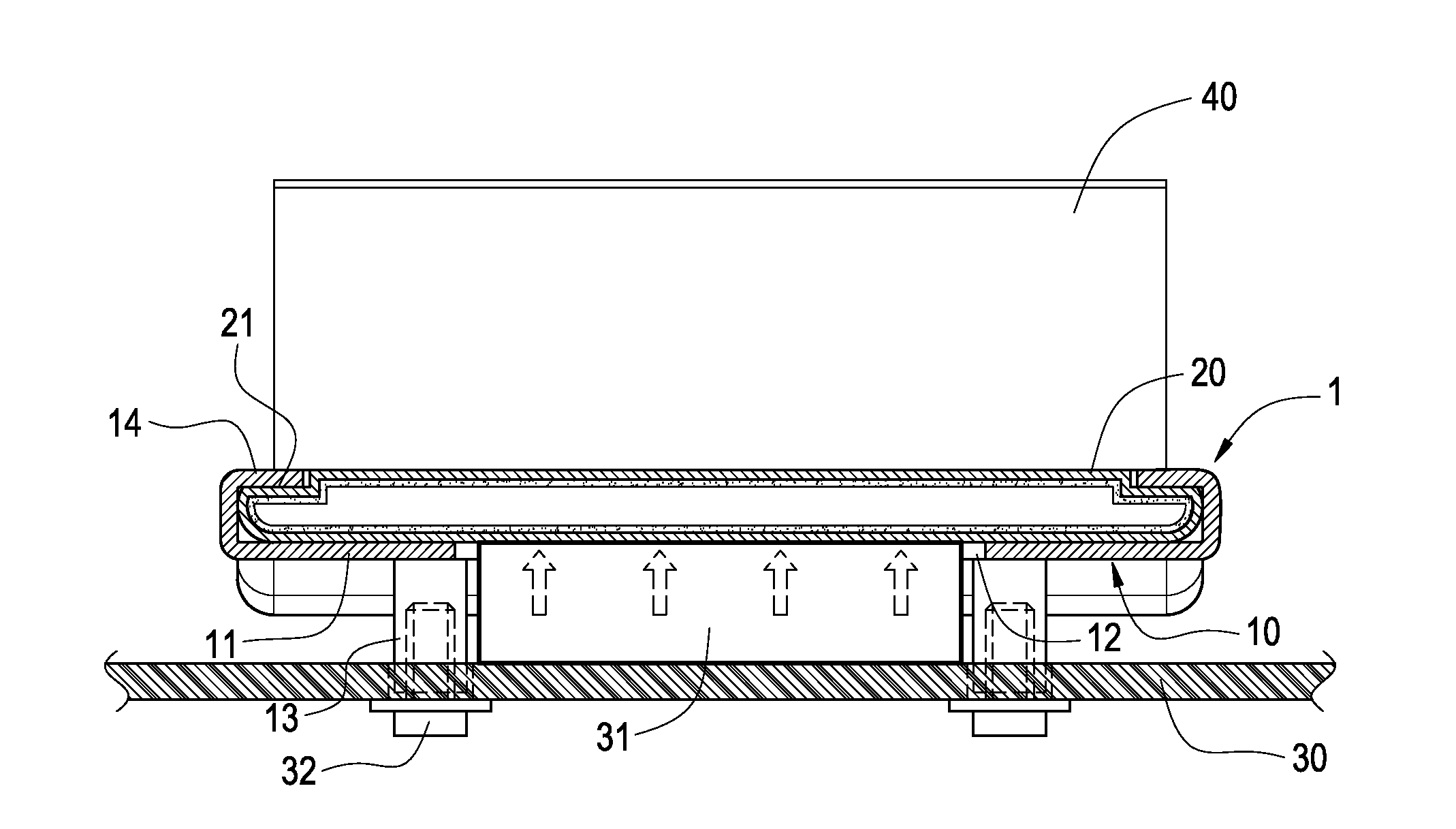 Combination of fastener and thermal-conducting member