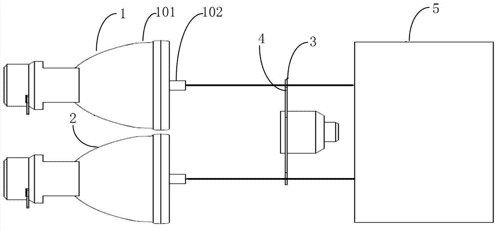 Double-lamp illumination device and projector