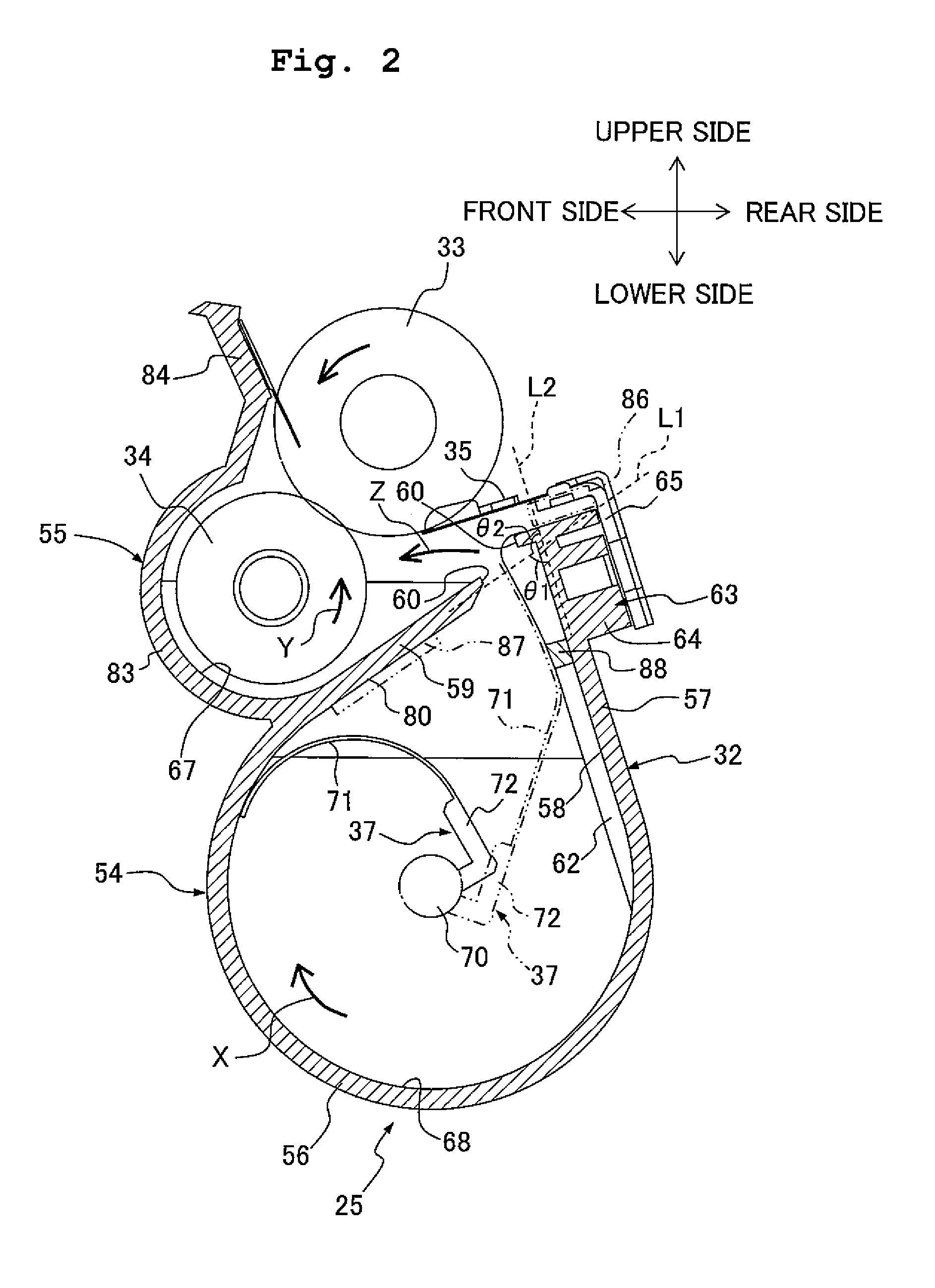 Developer container including an elastically deformable transporting member and image forming apparatus including the developer container