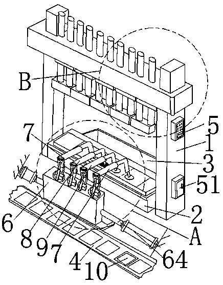 Stamping production line for small-volume auto parts and method for processing parts using the production line