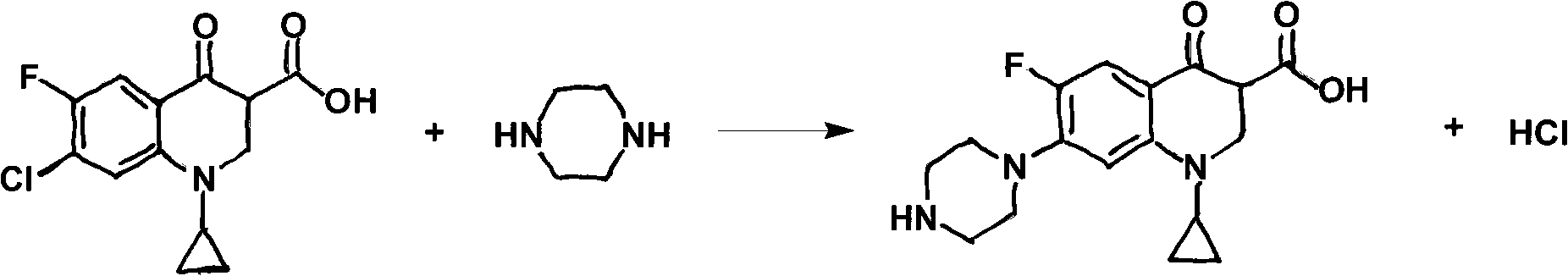 Preparation method of ciprofloxacin hydrochloride
