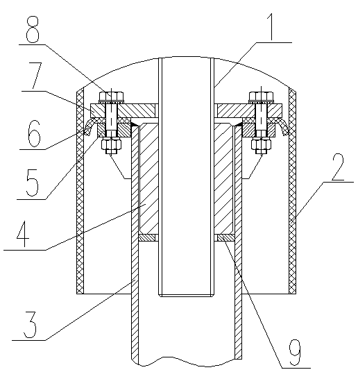 Screw-nut transmission device for steel gate