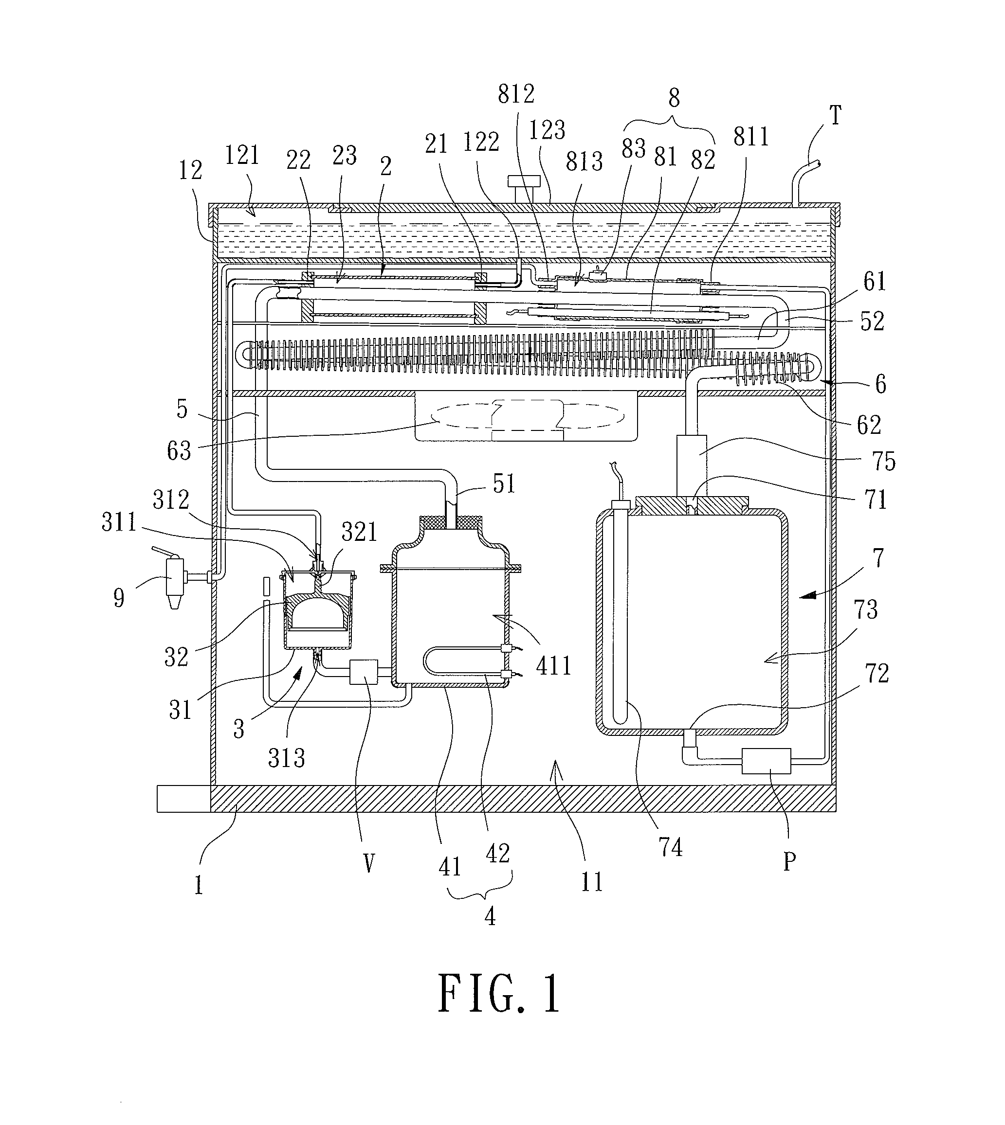 Distillation-Type Drinking Fountain and Energy-Saving Heating Unit Thereof