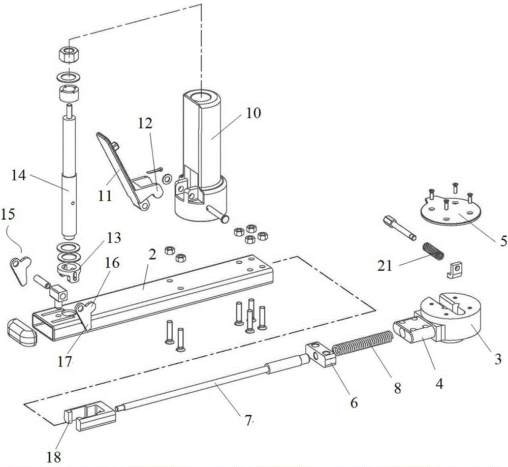 Rapid-clamping rocking handle and lifting device with same