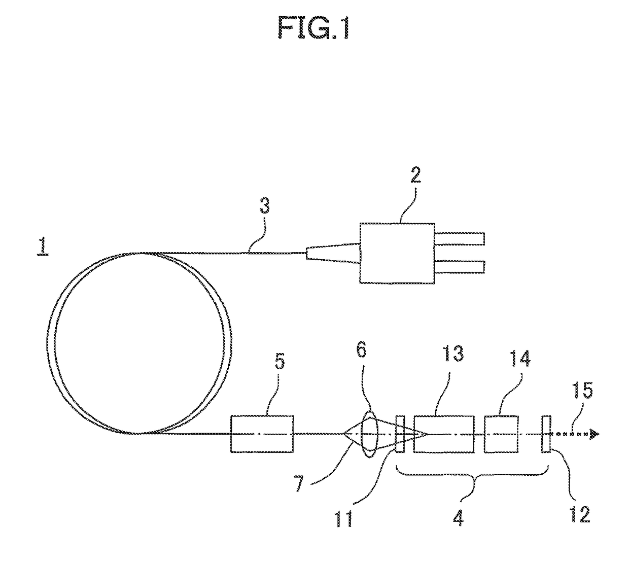 Laser light emitting device having a mode scrambler for unifying light intensity distribution