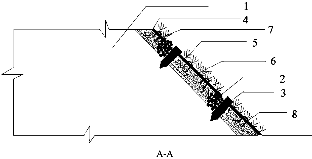 Bundle stack ecological slope protection structure and construction method thereof