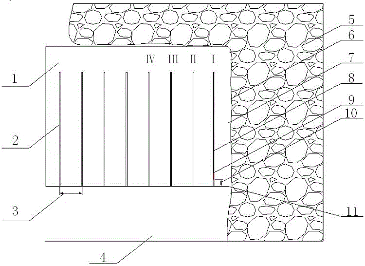 Uncompensated space blasting failure processing method