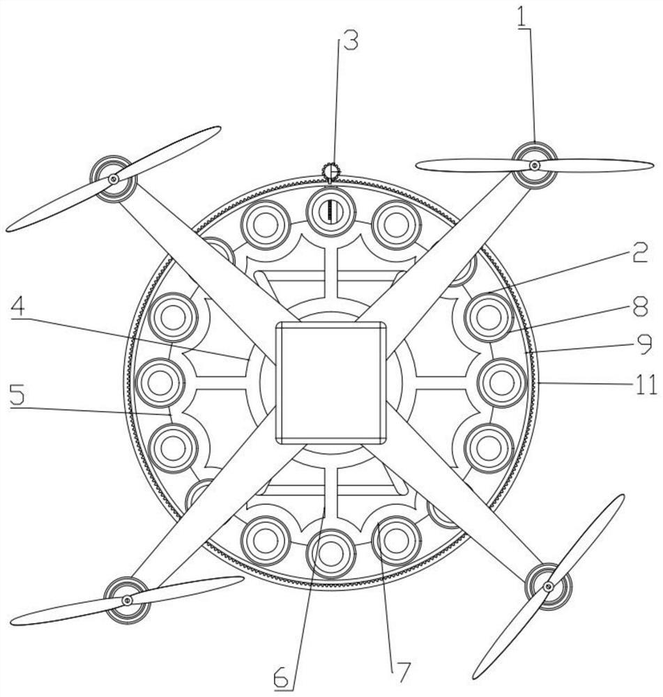 Three-dimensional smoke screen device based on unmanned aerial vehicle platform