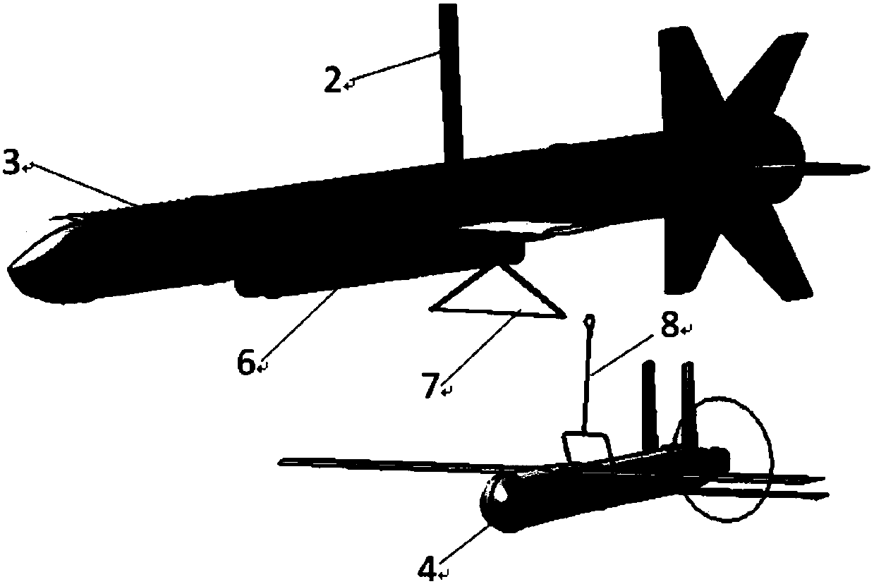 Unmanned aerial vehicle air-based retraction device and method based on aviation towed stable target system