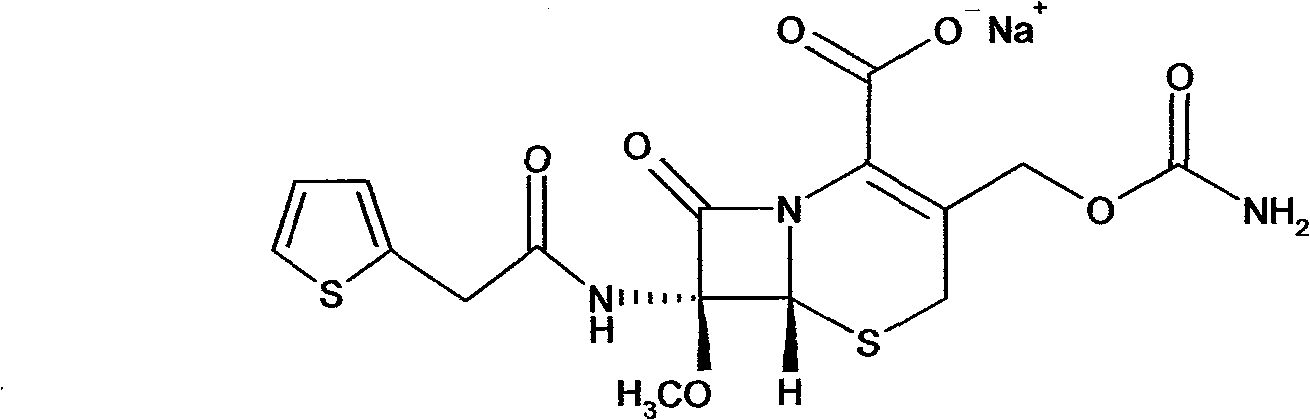 Composition of cefoxitin acid