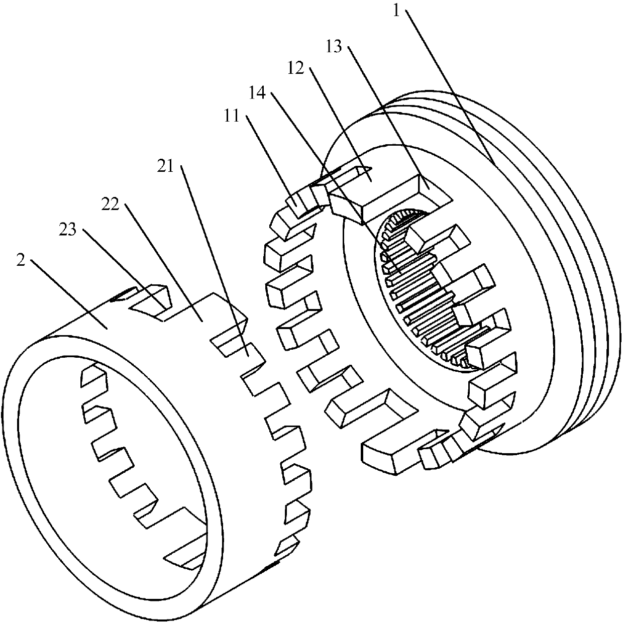 Gear engagement device and gear shifting device and transmission