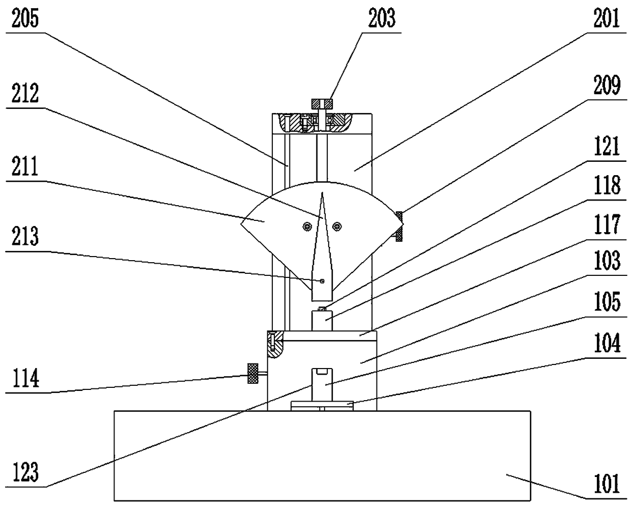 Semi-automatic cutter measuring angle bench device