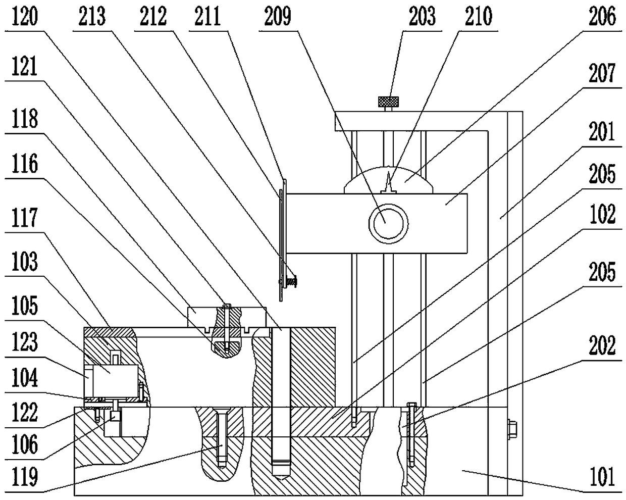 Semi-automatic cutter measuring angle bench device