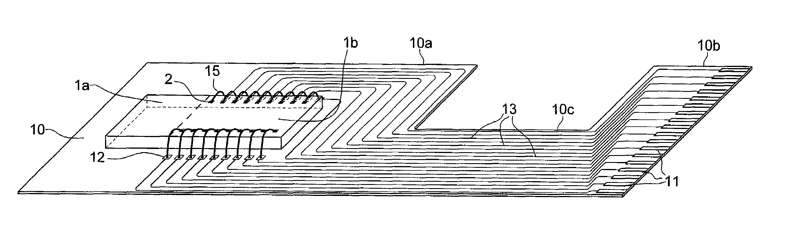 Integrated photoreceptor circuit and optoelectronic component including the same with electric contact pads arranged solely on side of the processing area which is juxtaposed with the photosensitive area