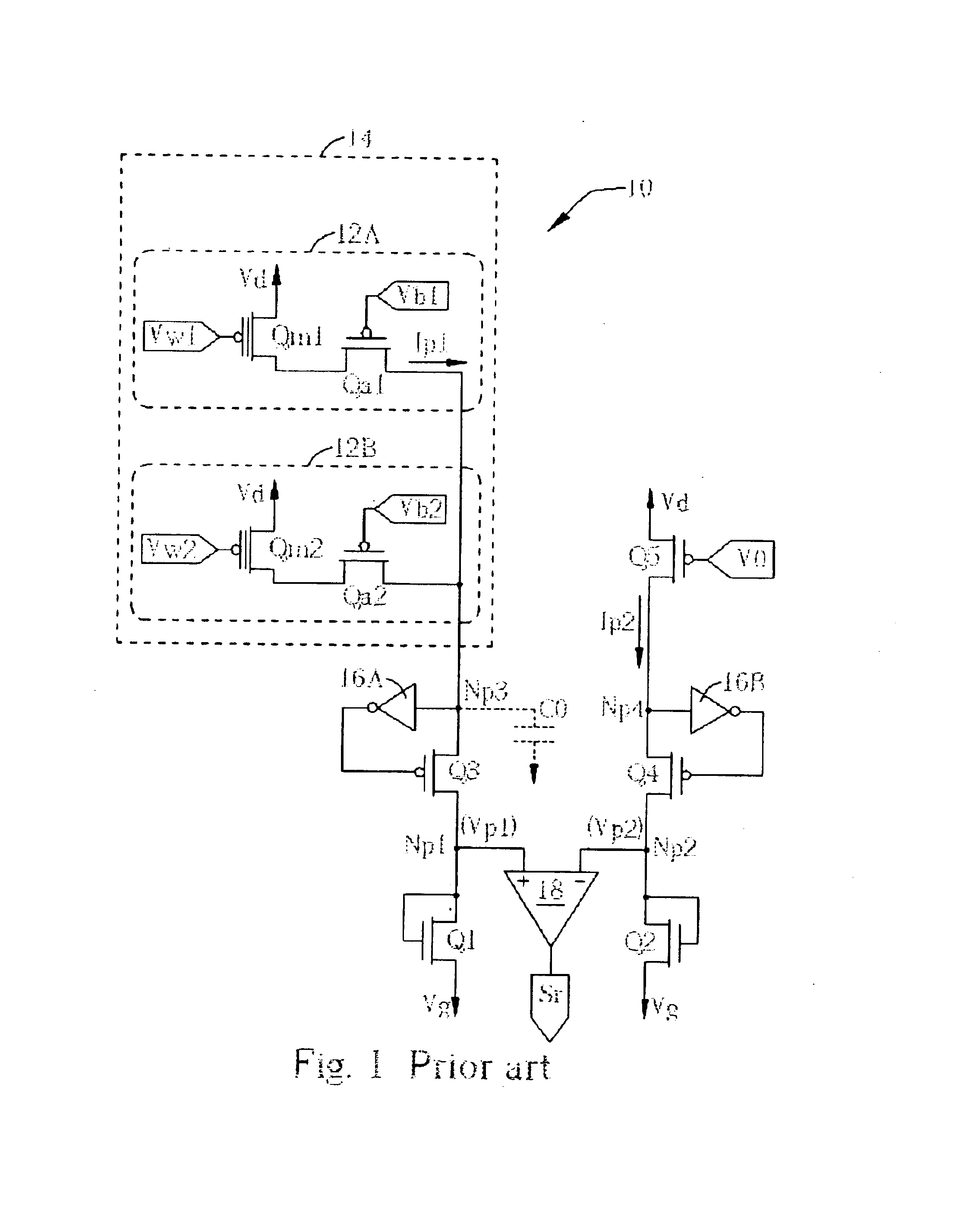 Flash memory with sensing amplifier using load transistors driven by coupled gate voltages