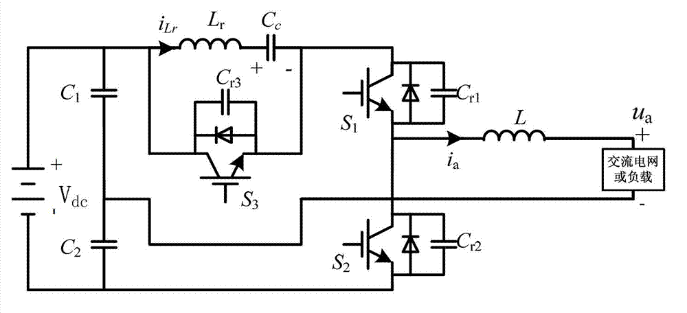 Additional-voltage-free zero voltage switch energy-storing semi-bridge type inverter and modulation method