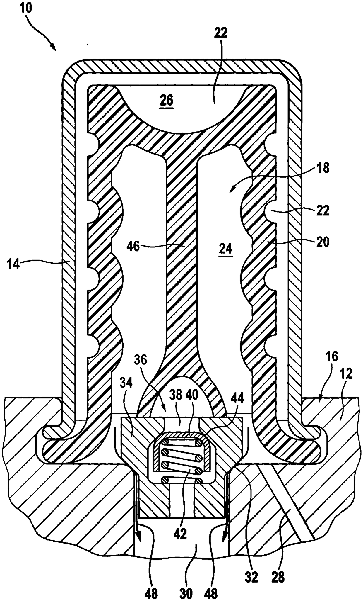 Damper device of a hydraulic unit of a vehicle brake device with a damper chamber