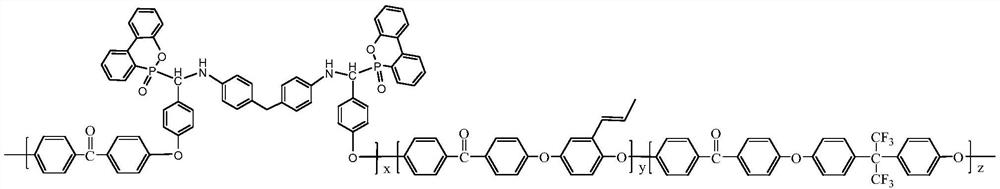 A kind of cable material containing dopo and crosslinked alkenyl polyaryletherketone and its preparation method