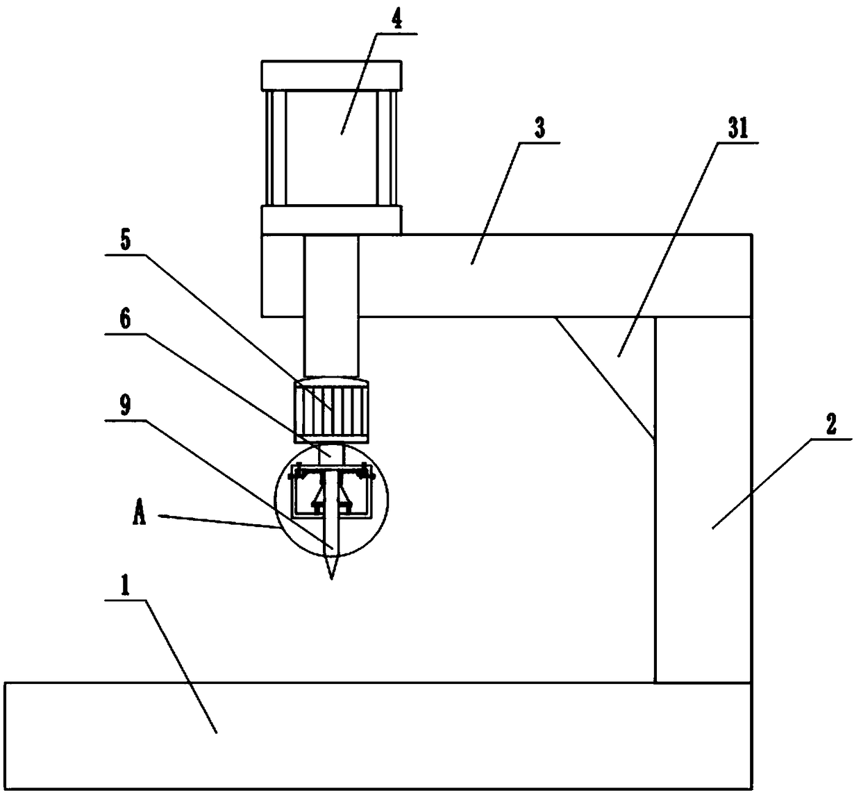 Steel structure drilling machine facilitated to disassembling and assembling drill bit