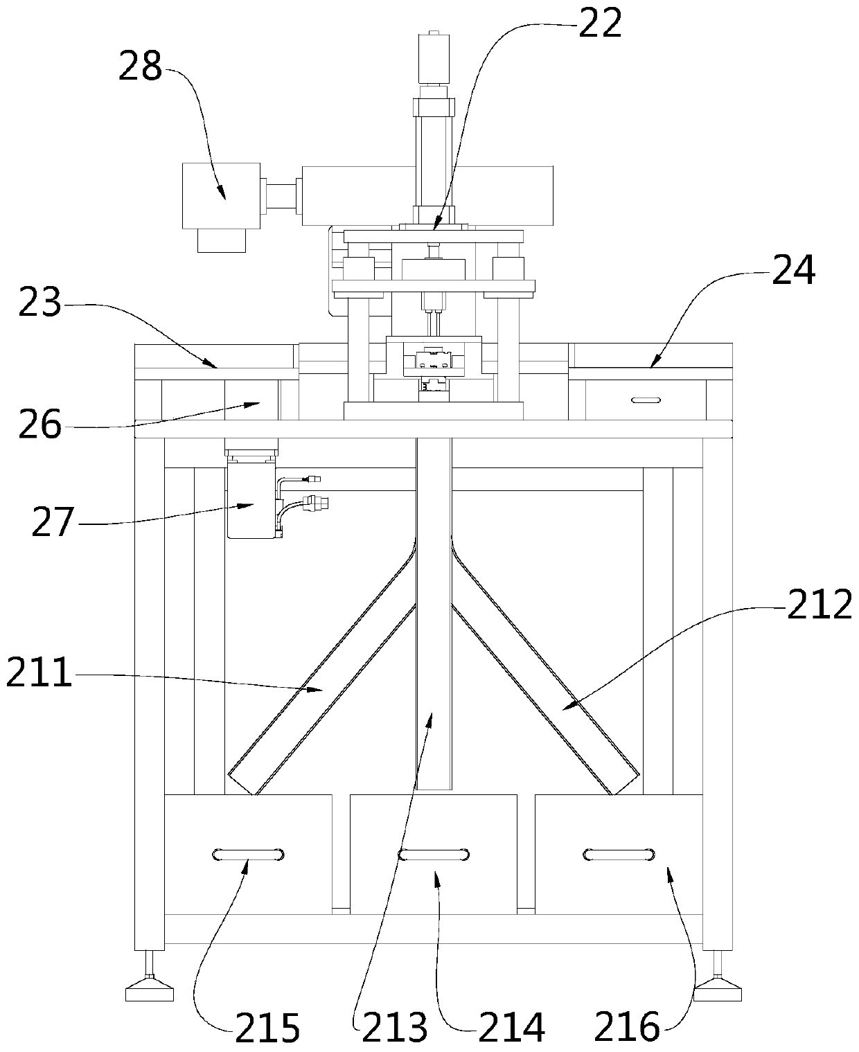 Two-row chain pre-pull and joint dismantling device