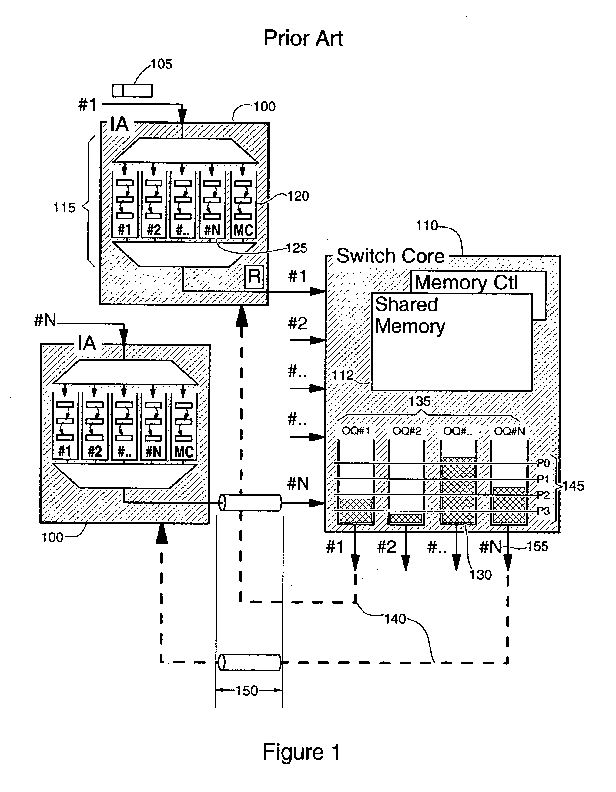 System and method for handling multicast traffic in a shared buffer switch core collapsing ingress VOQ's