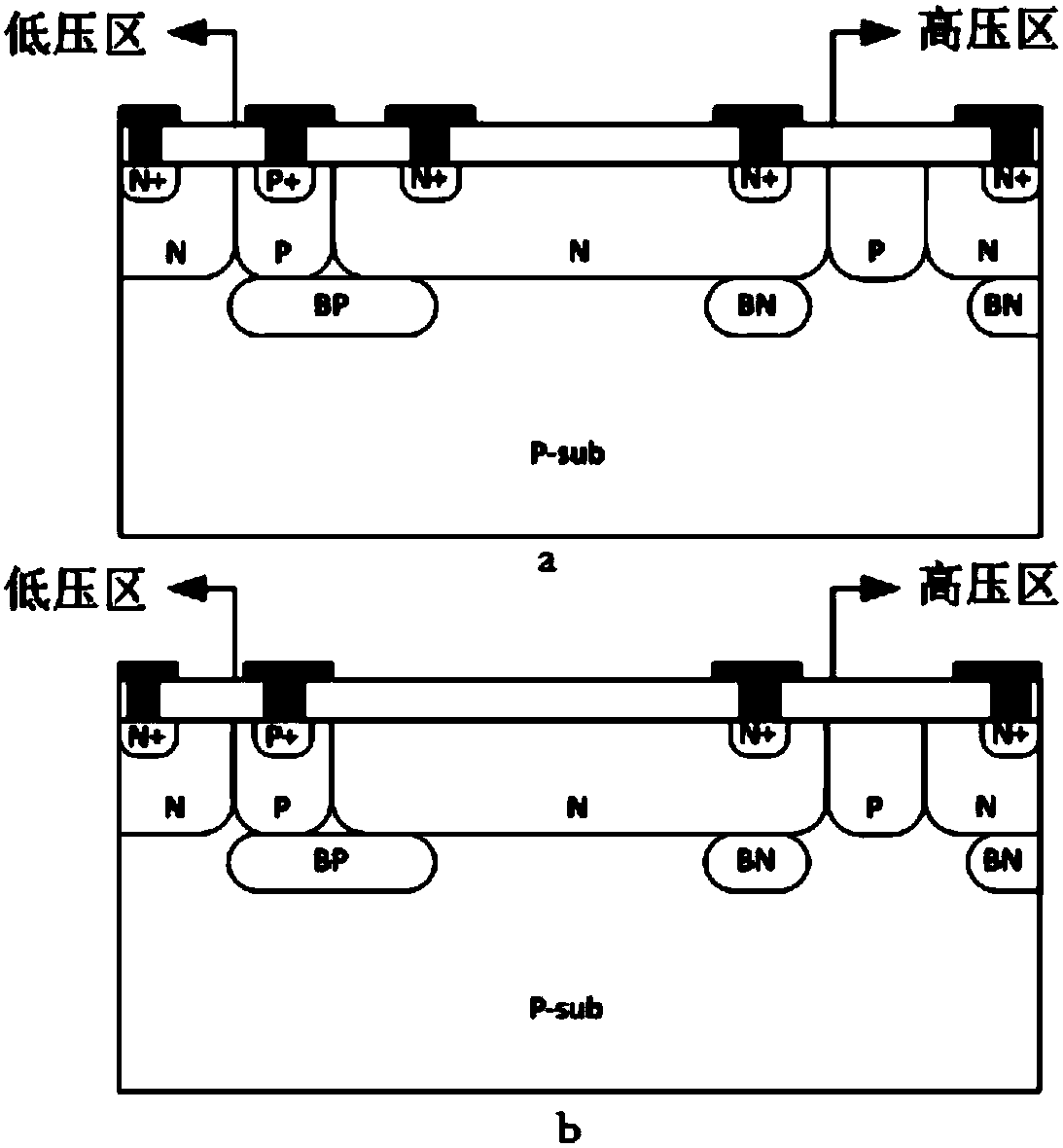 Bootstrap structure integrated to high-and-low-voltage isolation structure and bootstrap circuit