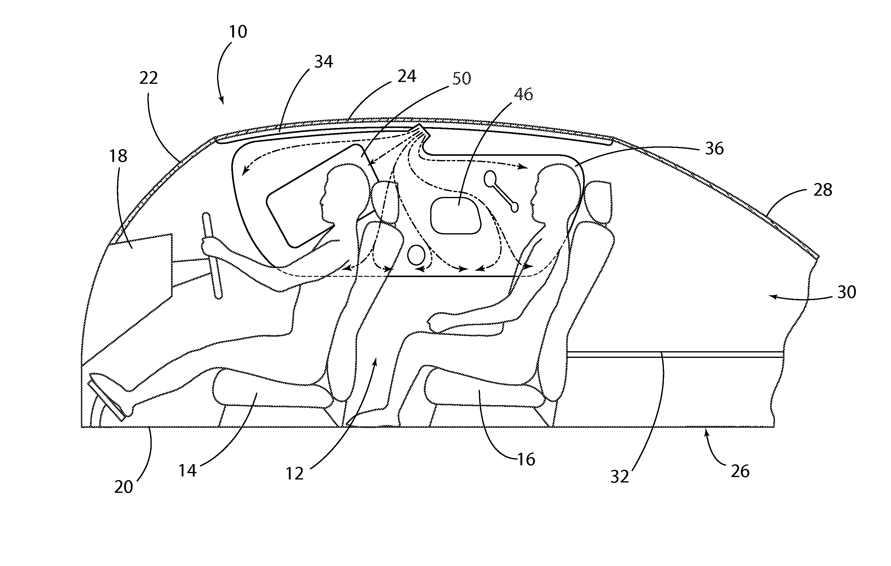 Vehicle side air curtain with controlled pressure chamber
