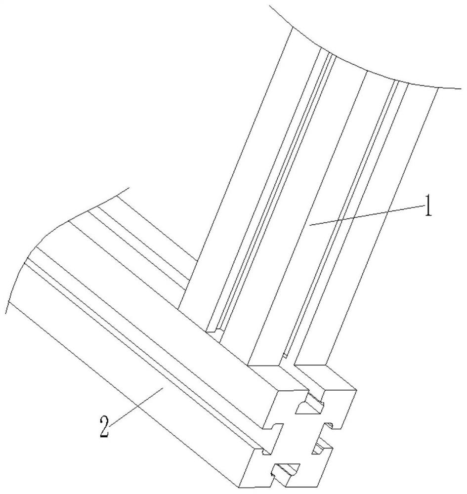 A connecting piece for assembly of aluminum profiles
