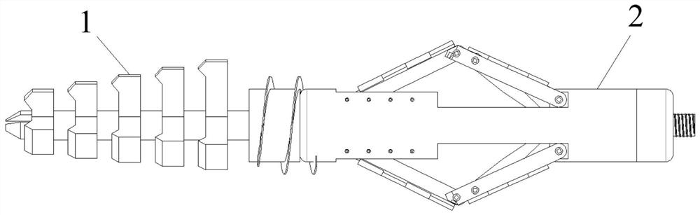 Variable diameter pyramid-type drilling powder discharge and pressure relief device