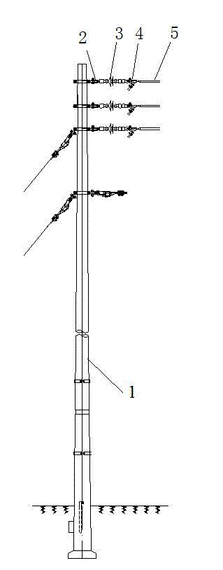 Steel pipe pole for preventing indirect lightning strike