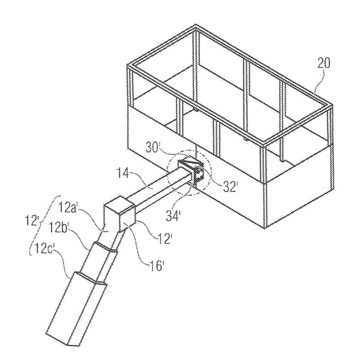 Crane mechanism and work platform with load detection means and integrated inclination sensor