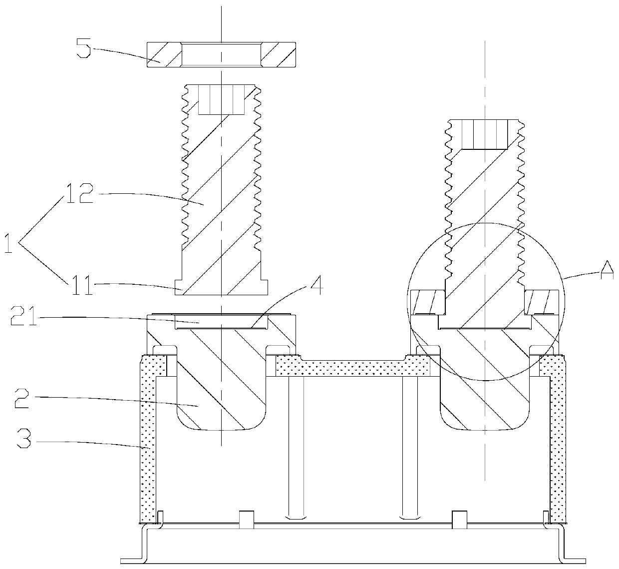 Load terminal for high voltage direct current relay