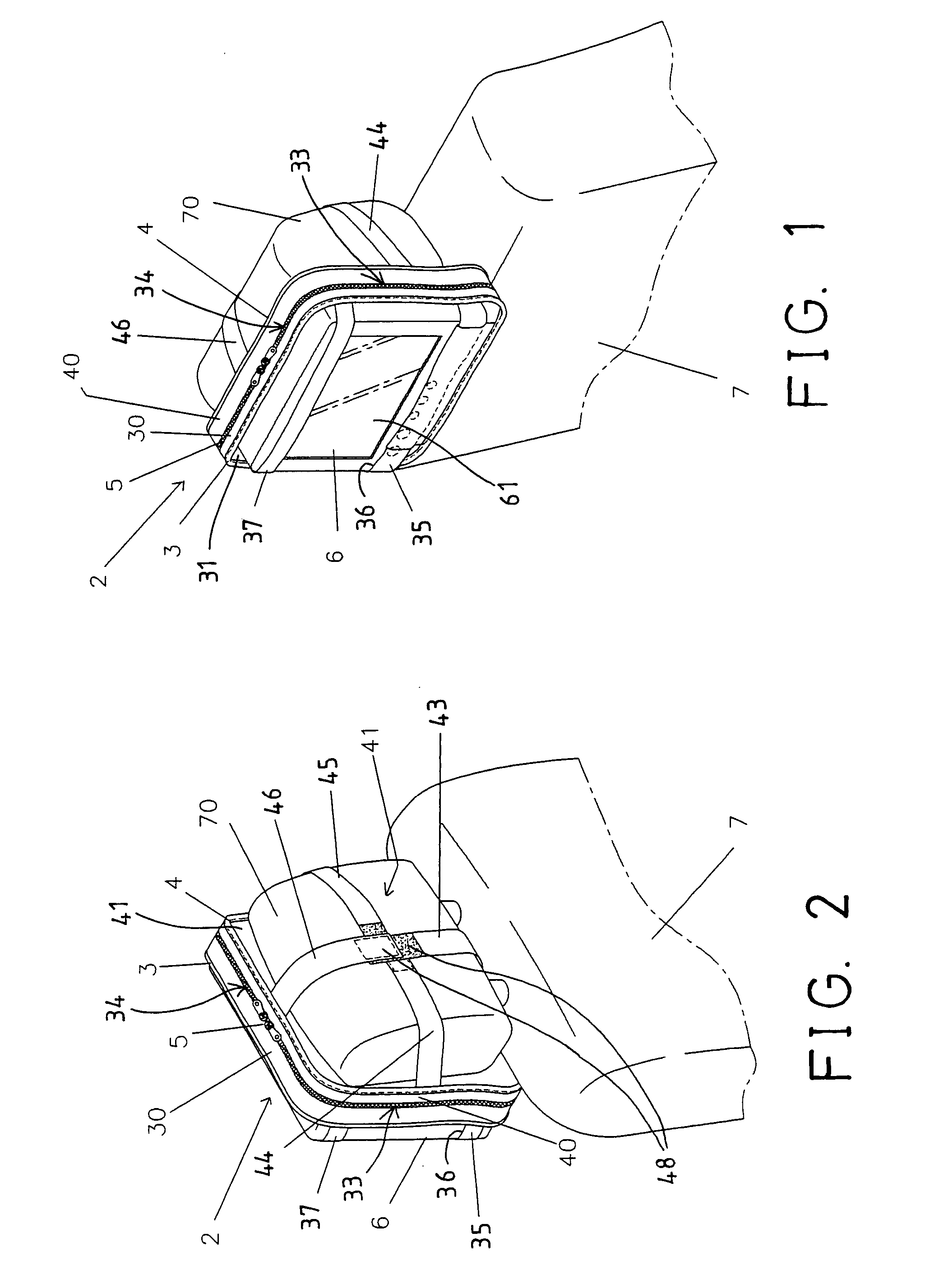 Carrying case and display device combination for vehicle
