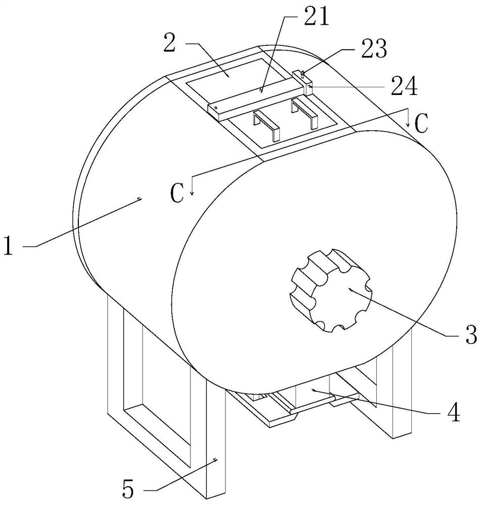 Mashing device of raw material extraction equipment for cosmetic production