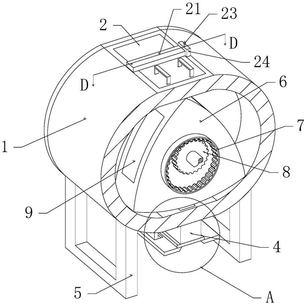 Mashing device of raw material extraction equipment for cosmetic production