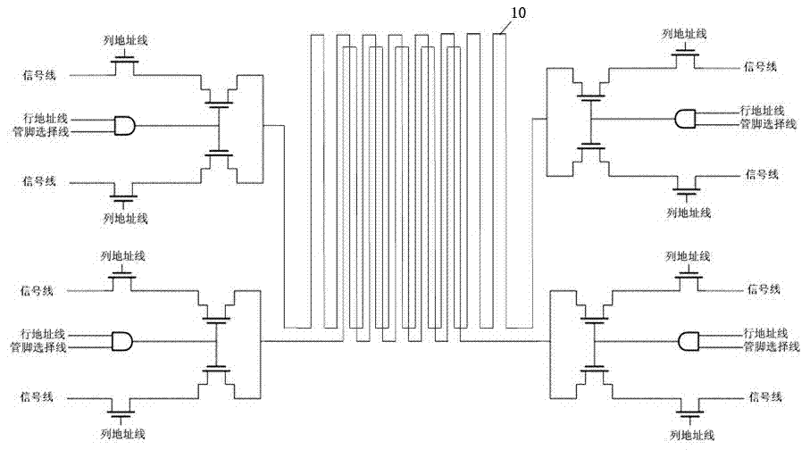Addressable test chip and test method thereof