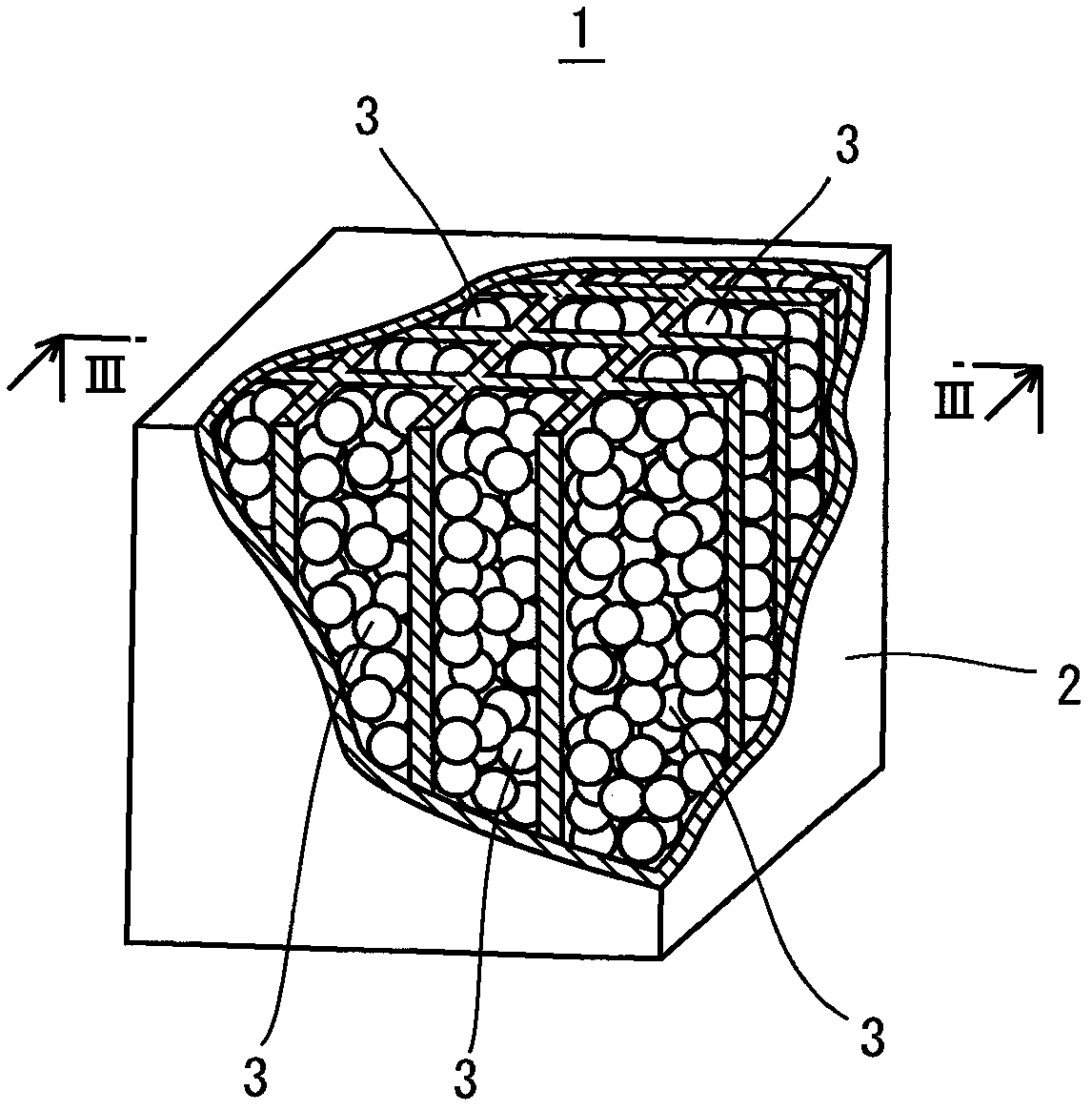 Shock absorbing structure and method of manufacturing same