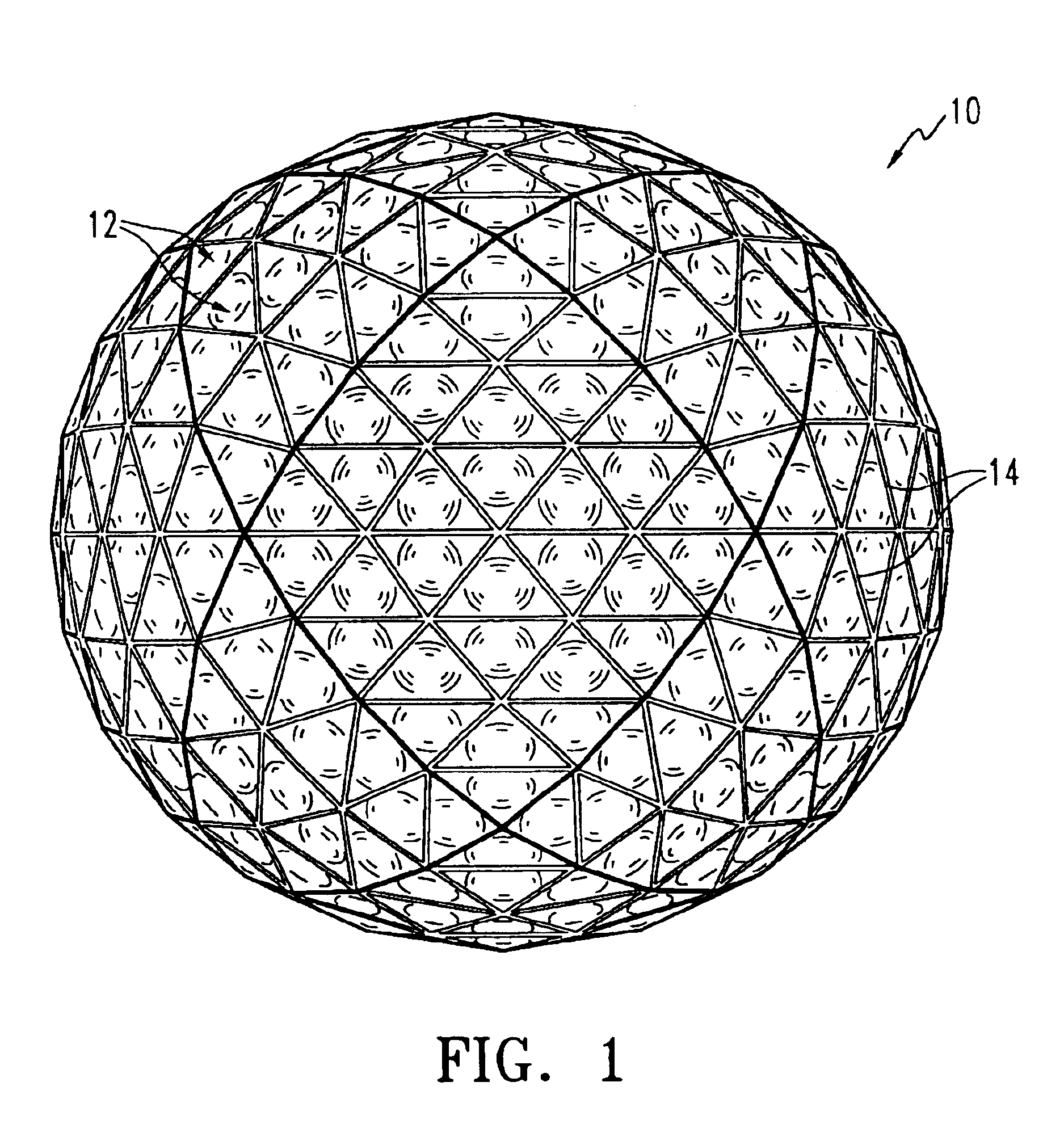 Golf ball with spherical polygonal dimples