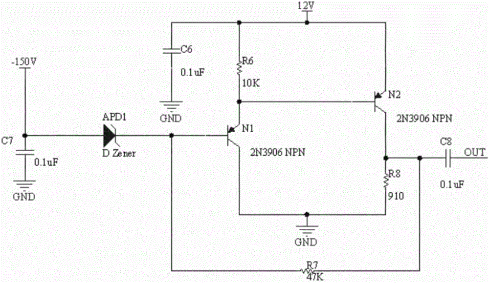 Pre-amplifier circuit for photoelectric detector