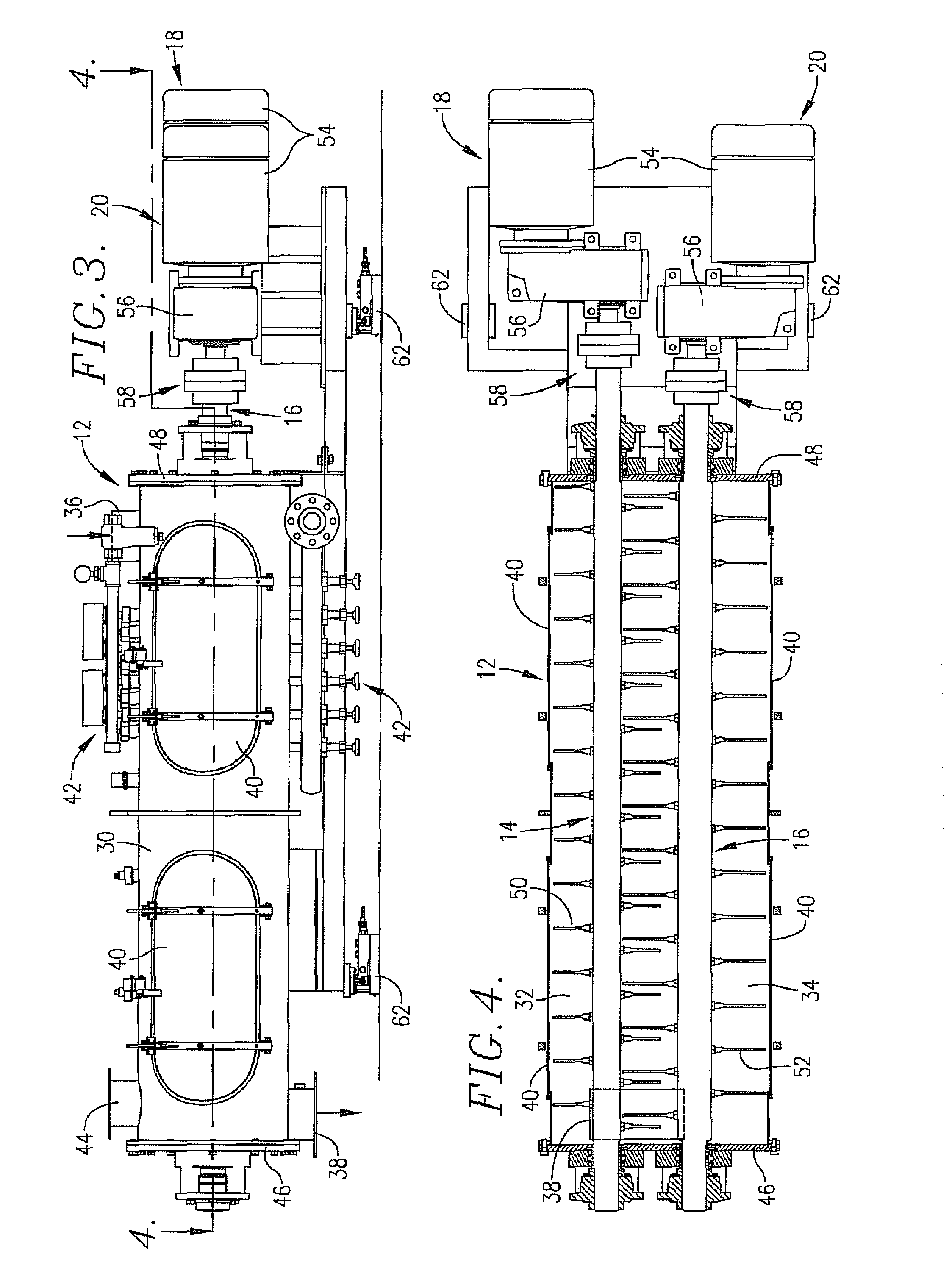 Preconditioner having mixer shafts independently driven with variable frequency drives