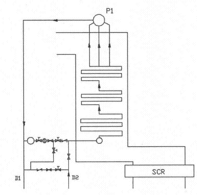 Feedwater replacement type economizer system for whole commissioning of denitration device
