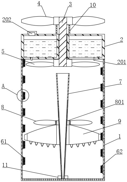 A wind-diffused soil in-situ remediation device