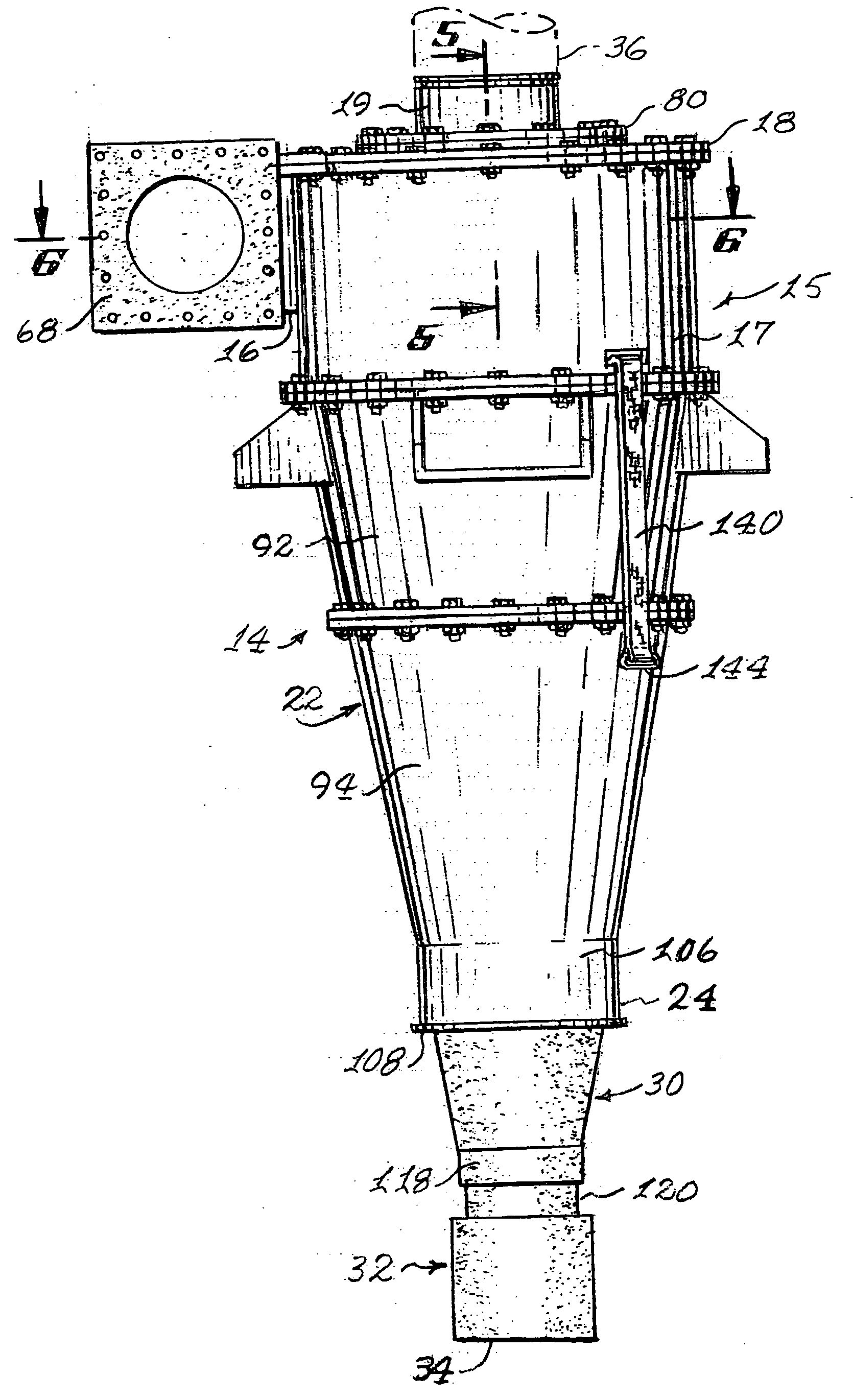 Cyclone with in-situ replaceable liner system and method for accomplishing same