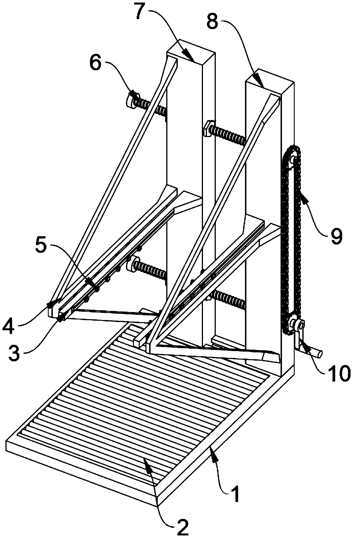 Positioning and welding integrated mechanism for building pouring frame