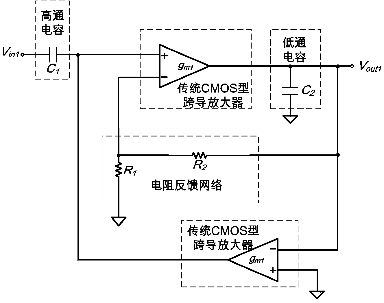 Narrow-band filter with linearly adjustable center frequency