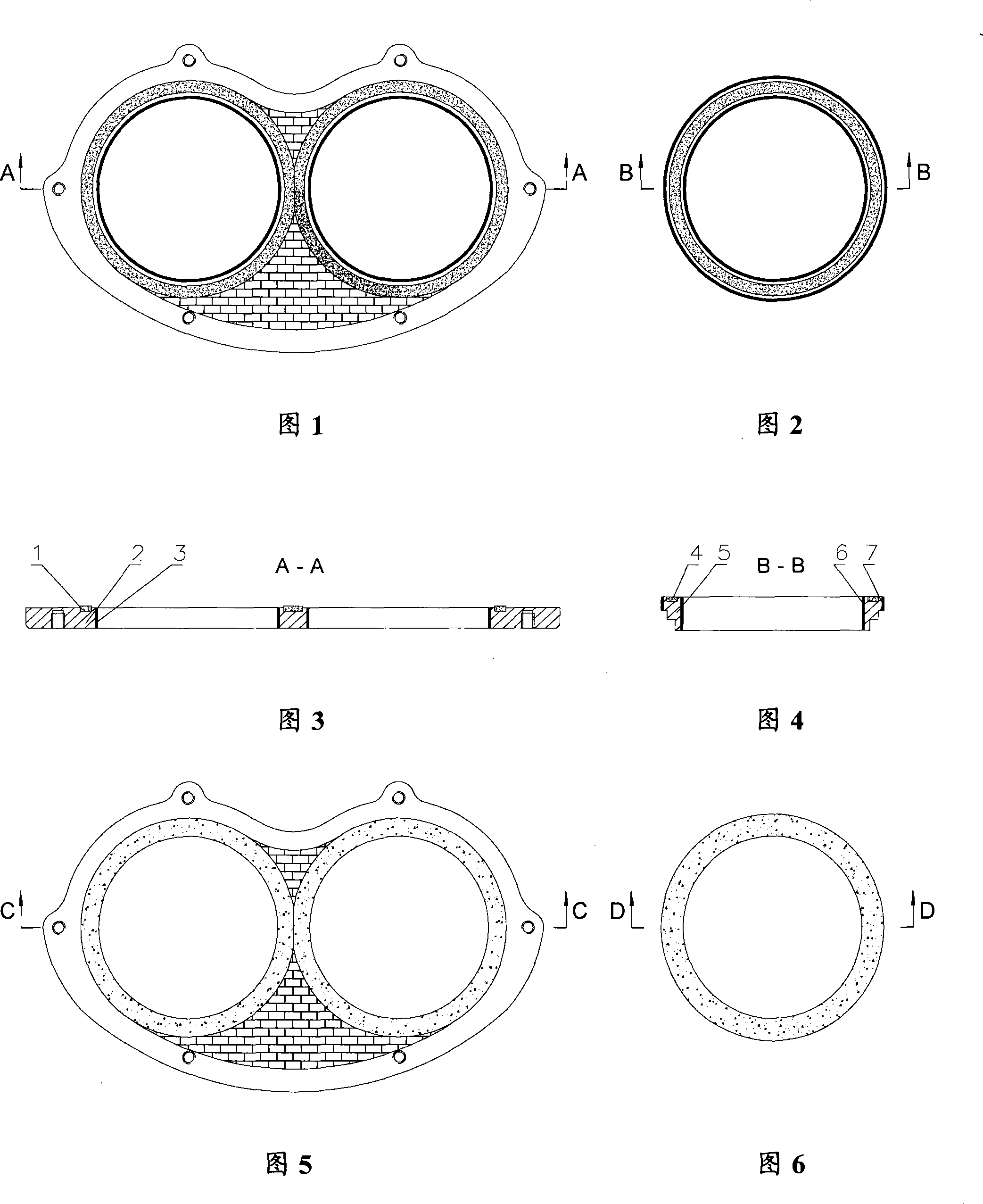 Glasses plate and cutting ring for concrete delivery pump