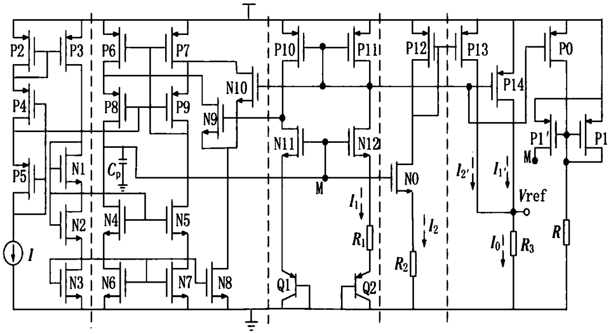 Low-power-consumption band-gap reference circuit with high-order curvature compensation