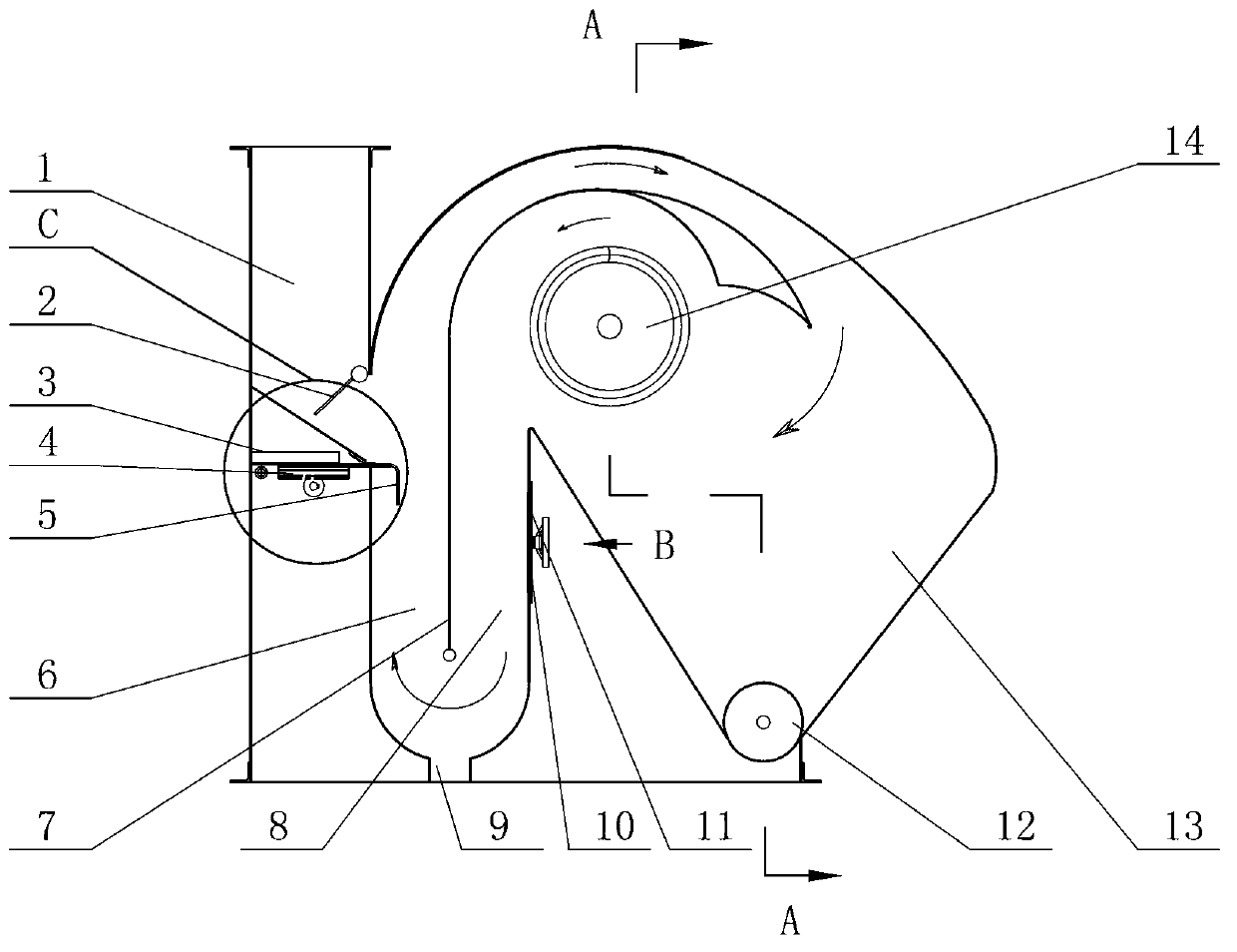 Grain winnowing separator